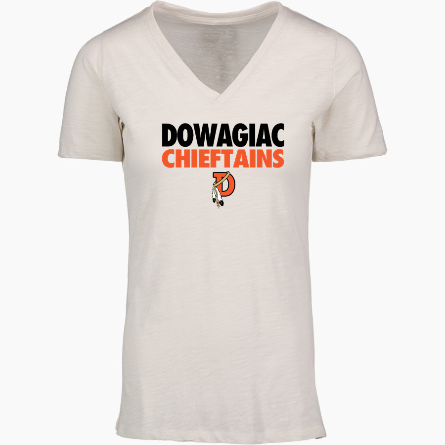 Dowagiac Chieftains <span class="pdp-name-mascot">Dowagiac Chieftains</span> MV Sport Women's Vera Ringspun Slub V-Neck Tee
