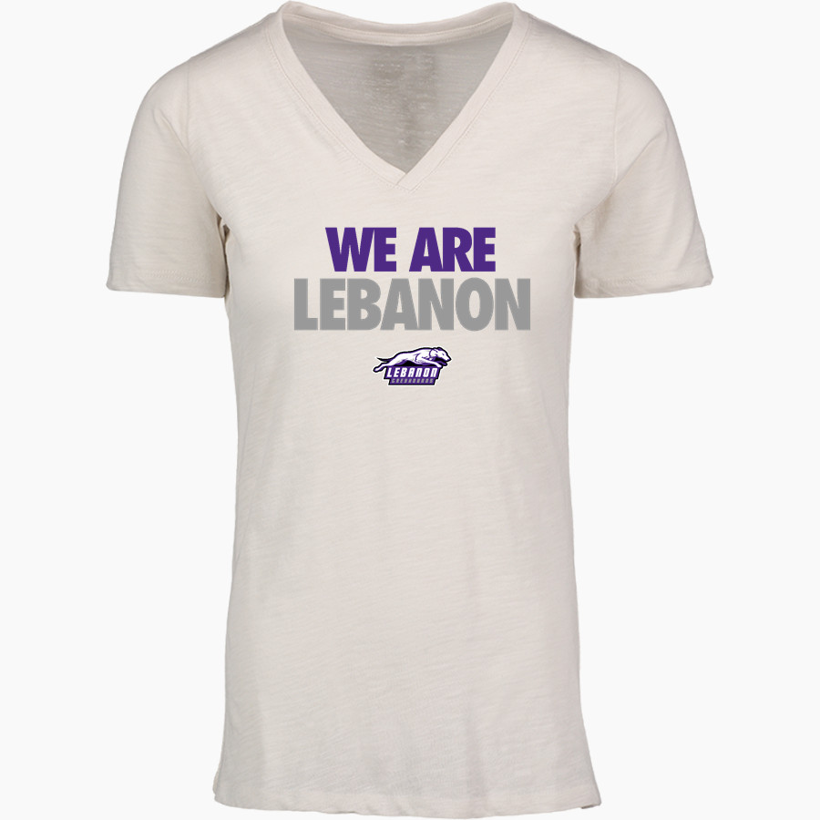 LEBANON COMMUNITY HIGH SCHOOL GREYHOUNDS <span class="pdp-name-mascot">LEBANON GREYHOUNDS</span> MV Sport Women's Vera Ringspun Slub V-Neck Tee