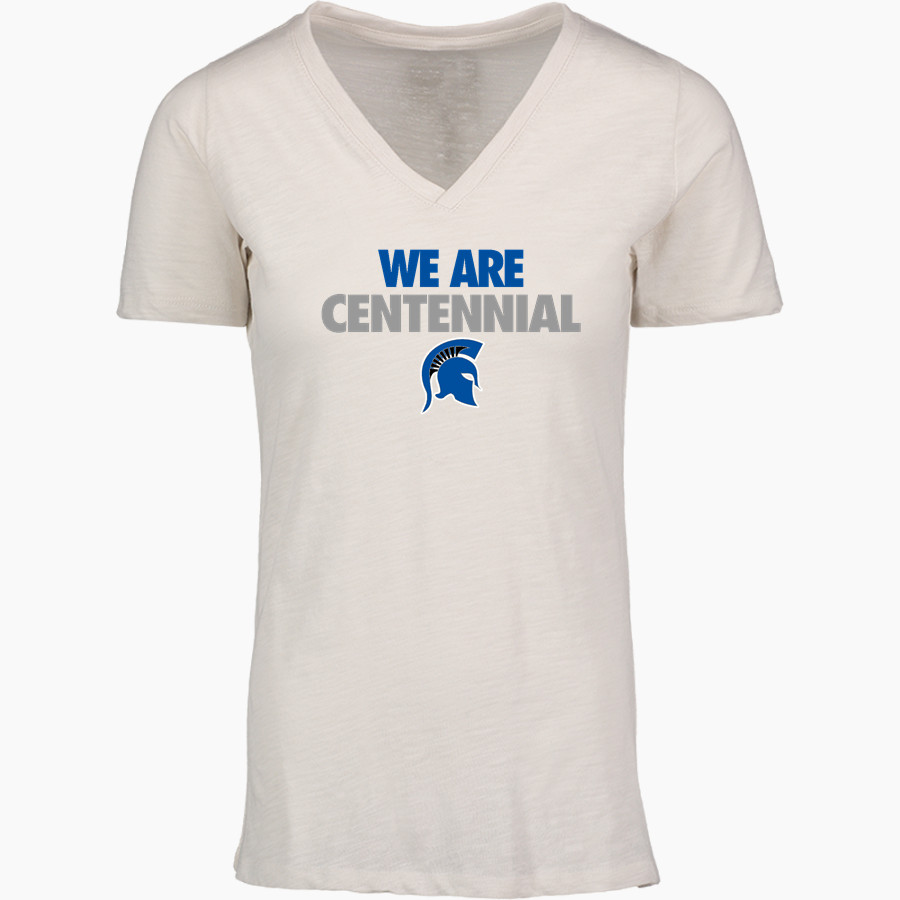 CENTENNIAL HIGH SCHOOL SPARTANS <span class="pdp-name-mascot">CENTENNIAL SPARTANS</span> MV Sport Women's Vera Ringspun Slub V-Neck Tee