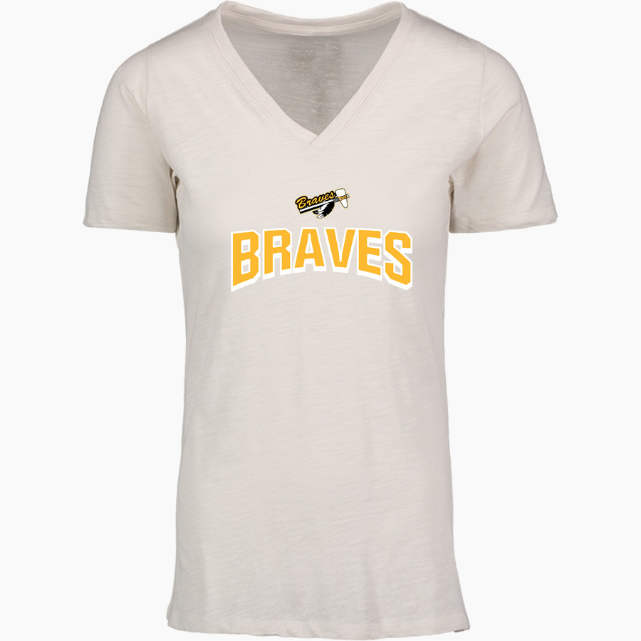 Manteo Braves MV Sport Women's Vera Ringspun Slub V-Neck Tee