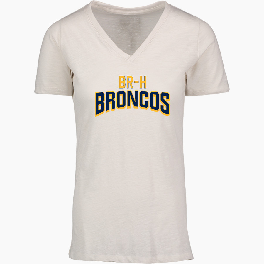 Bark River-Harris Broncos <span class="pdp-name-mascot">Bark-River Harris High School Broncos</span> MV Sport Women's Vera Ringspun Slub V-Neck Tee