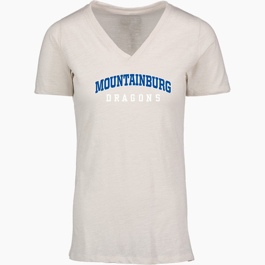 Mountainburg Dragons MV Sport Women's Vera Ringspun Slub V-Neck Tee