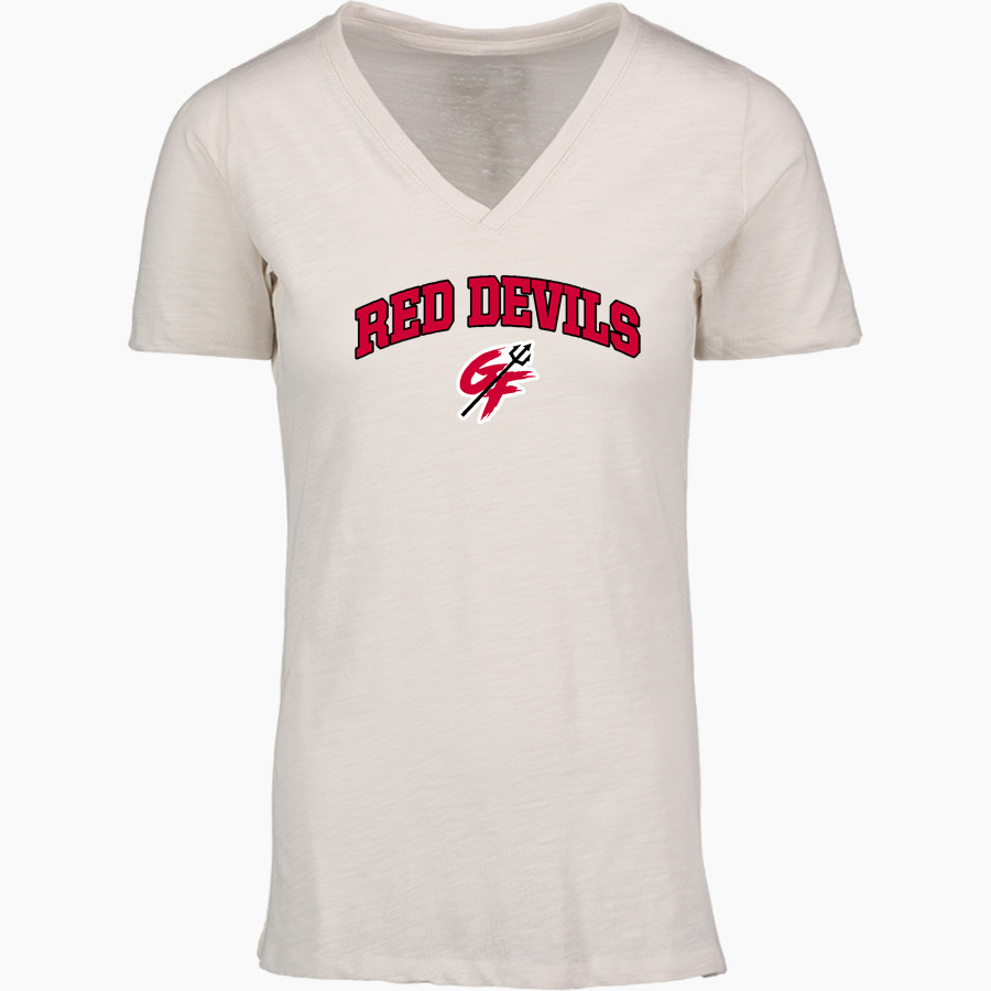 GREAT FALLS HIGH SCHOOL RED DEVILS MV Sport Women's Vera Ringspun Slub V-Neck Tee