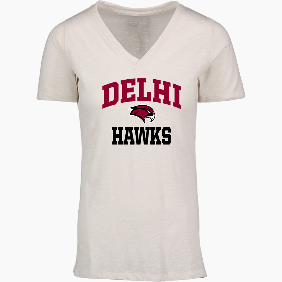 DELHI HIGH SCHOOL HAWKS <span class="pdp-name-mascot">DELHI HAWKS</span> MV Sport Women's Vera Ringspun Slub V-Neck Tee