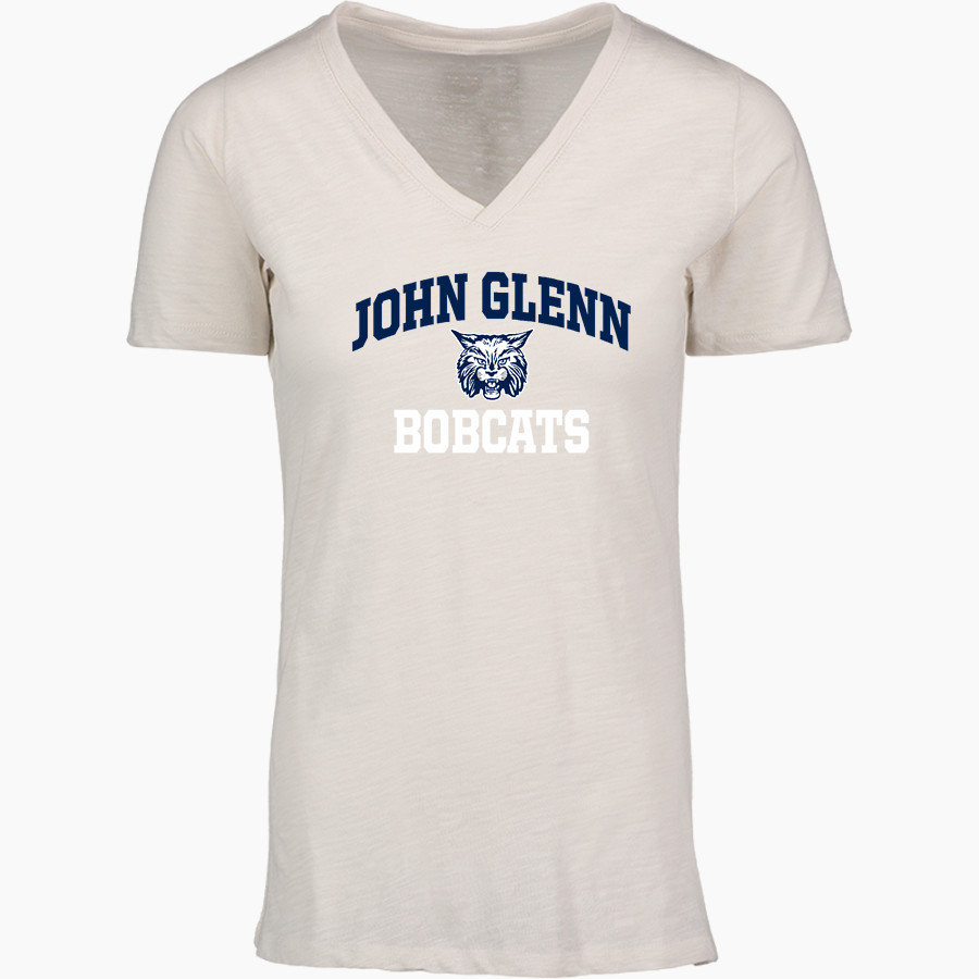 John Glenn Bobcats MV Sport Women's Vera Ringspun Slub V-Neck Tee