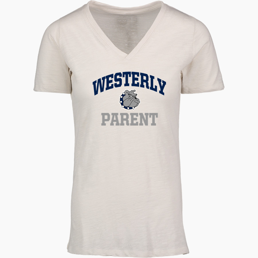Westerly Bulldogs <span class="pdp-name-mascot">Westerly Bulldogs</span> MV Sport Women's Vera Ringspun Slub V-Neck Tee