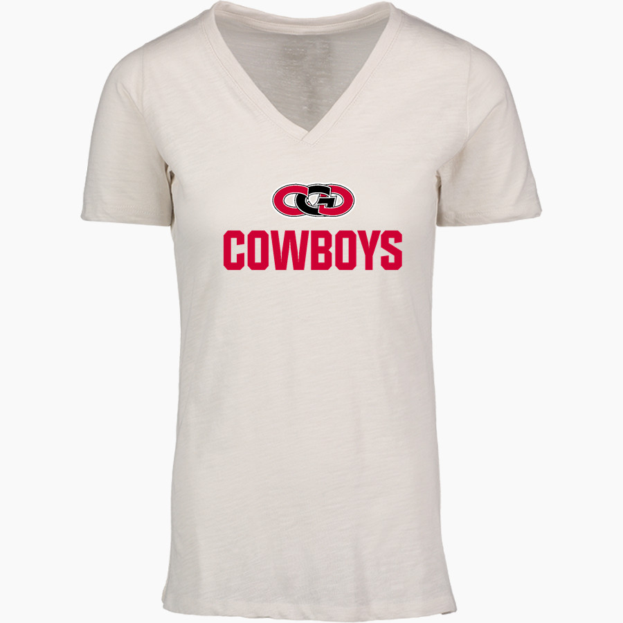 CLARION-GOLDFIELD-DOWS HIGH SCHOOL COWBOYS <span class="pdp-name-mascot">CLARION - GOLDFIELD COWBOYS</span> MV Sport Women's Vera Ringspun Slub V-Neck Tee