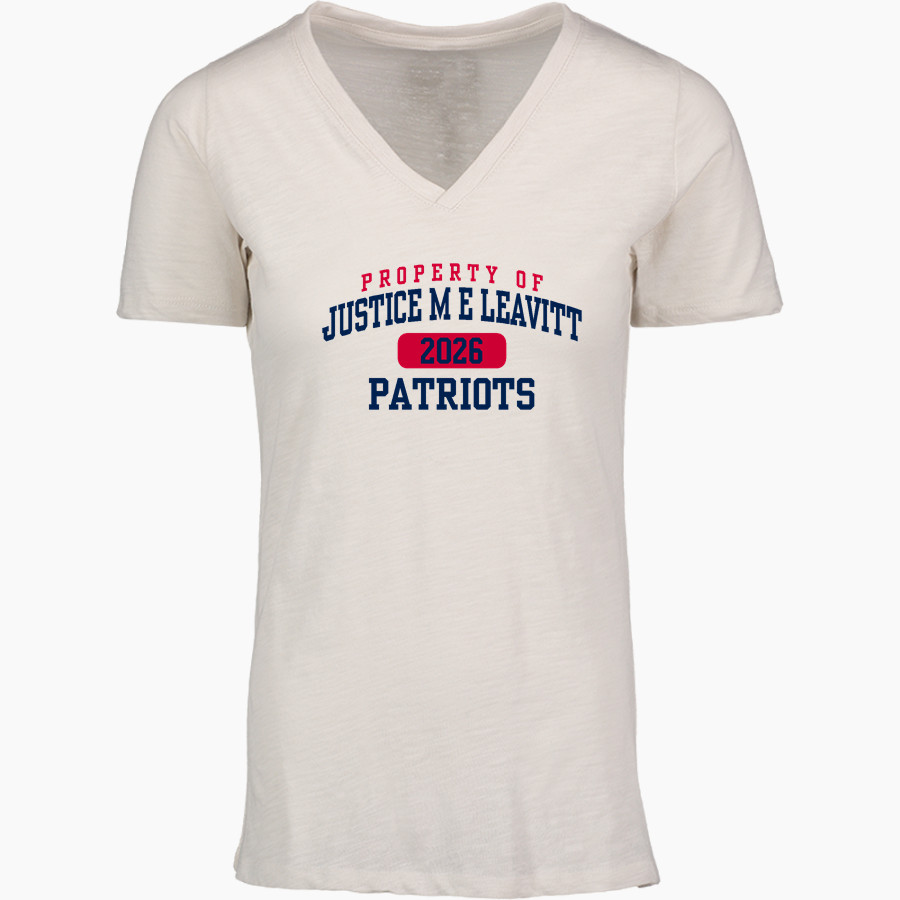 Justice M E Leavitt Patriots <span class="pdp-name-mascot">Justice M E Leavitt Patriots</span> MV Sport Women's Vera Ringspun Slub V-Neck Tee