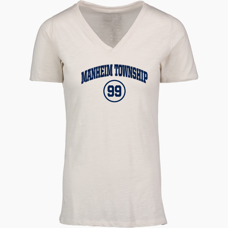 MANHEIM TOWNSHIP HIGH SCHOOL BLUE STREAKS <span class="pdp-name-mascot">MANHEIM TOWNSHIP BLUE STREAKS</span> MV Sport Women's Vera Ringspun Slub V-Neck Tee