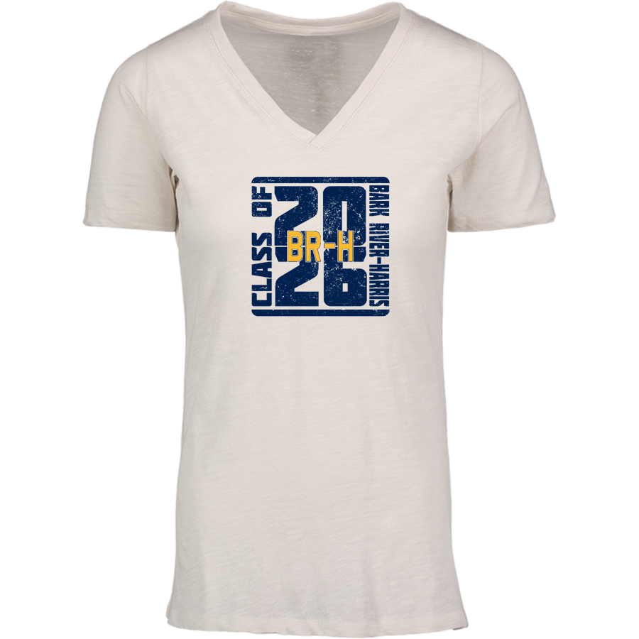 Bark River-Harris Broncos <span class="pdp-name-mascot">Bark-River Harris High School Broncos</span> MV Sport Women's Vera Ringspun Slub V-Neck Tee