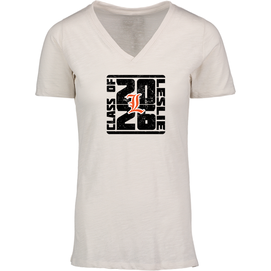 LESLIE HIGH SCHOOL BLACKHAWKS <span class="pdp-name-mascot">LESLIE BLACKHAWKS</span> MV Sport Women's Vera Ringspun Slub V-Neck Tee