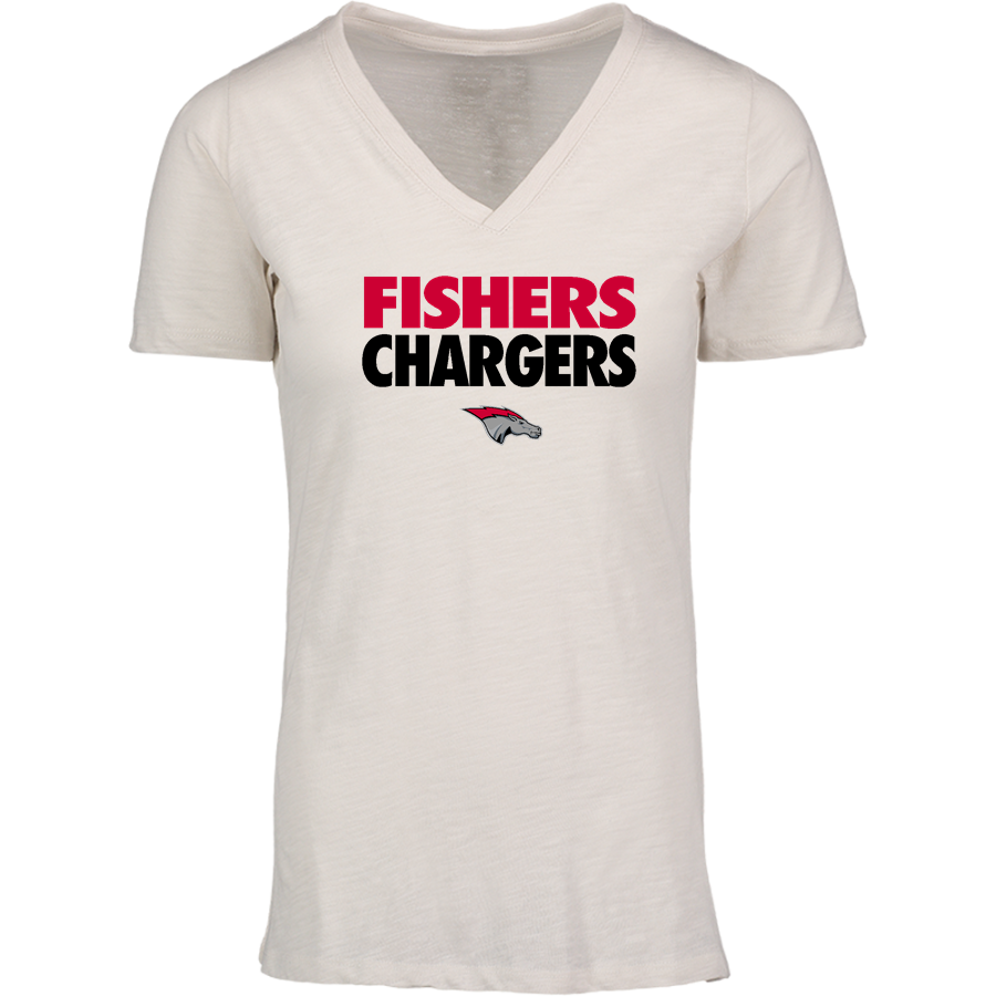 Fishers Chargers <span class="pdp-name-mascot">Fishers Chargers</span> MV Sport Women's Vera Ringspun Slub V-Neck Tee