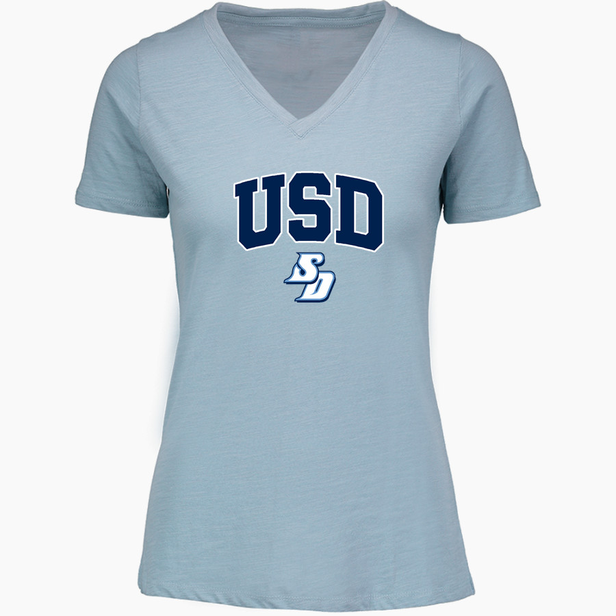 University of San Diego Toreros <span class="pdp-name-mascot">USD Toreros</span> MV Sport Women's Vera Ringspun Slub V-Neck Tee