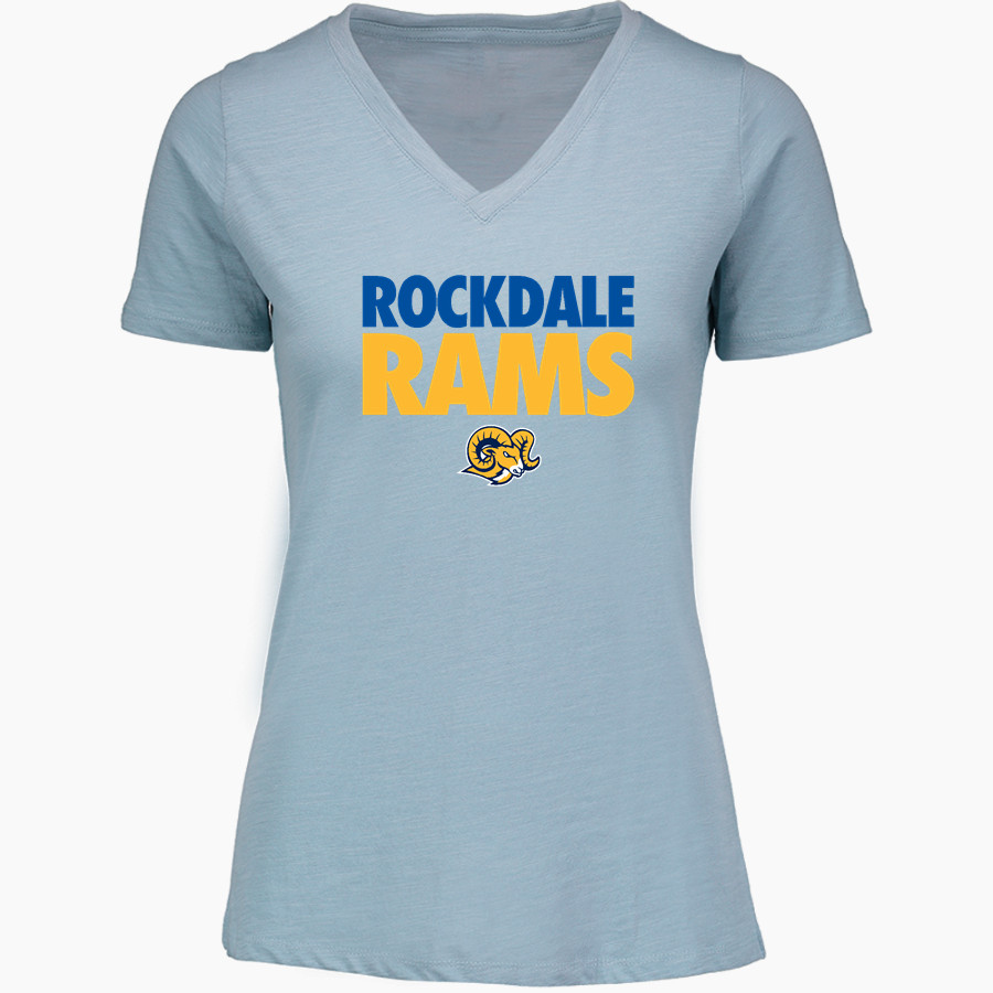 Rockdale Rams <span class="pdp-name-mascot">Rockdale School District 84 Rams</span> MV Sport Women's Vera Ringspun Slub V-Neck Tee