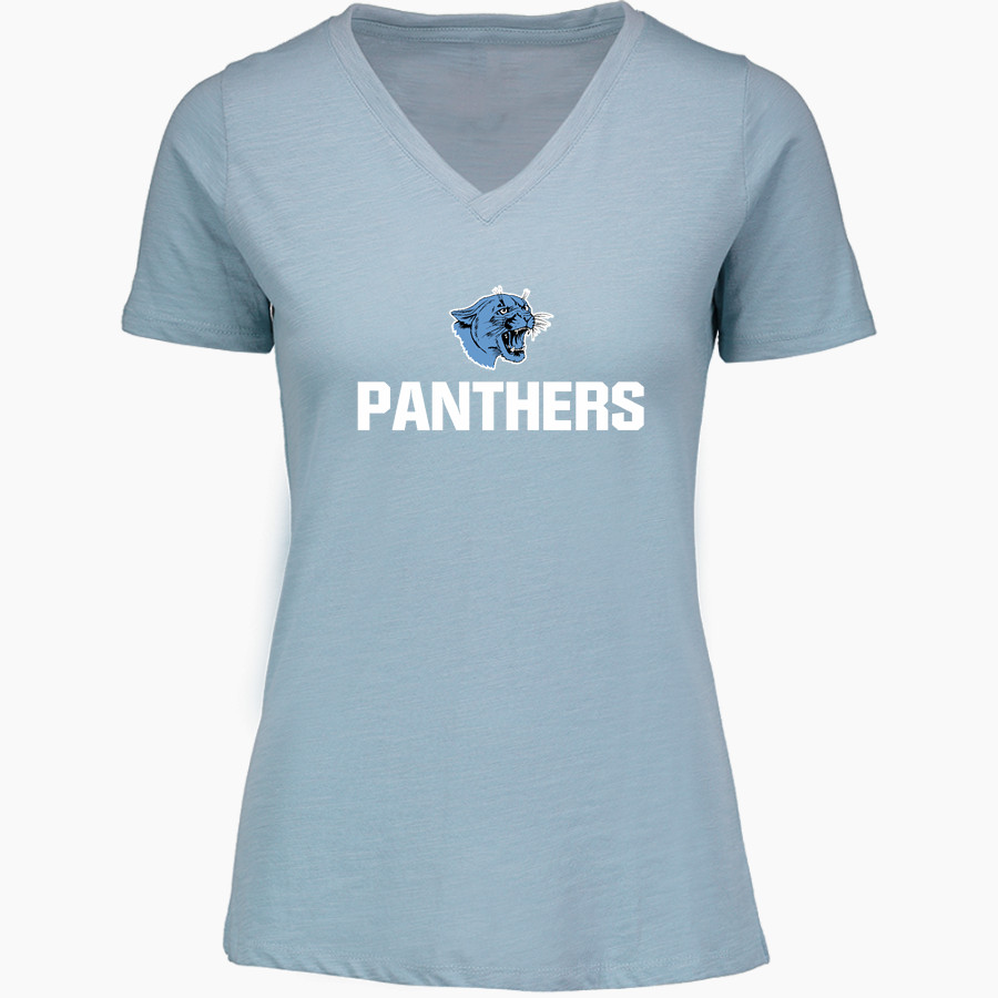 JERSEY COMMUNITY HIGH SCHOOL PANTHERS MV Sport Women's Vera Ringspun Slub V-Neck Tee