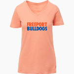 FREEPORT HIGH SCHOOL BULLDOGS <span class="pdp-name-mascot">FREEPORT BULLDOGS</span> MV Sport Women's Vera Ringspun Slub V-Neck Tee Front Thumbnail