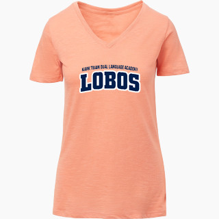 MV Sport Women's Vera Ringspun Slub V-Neck Tee