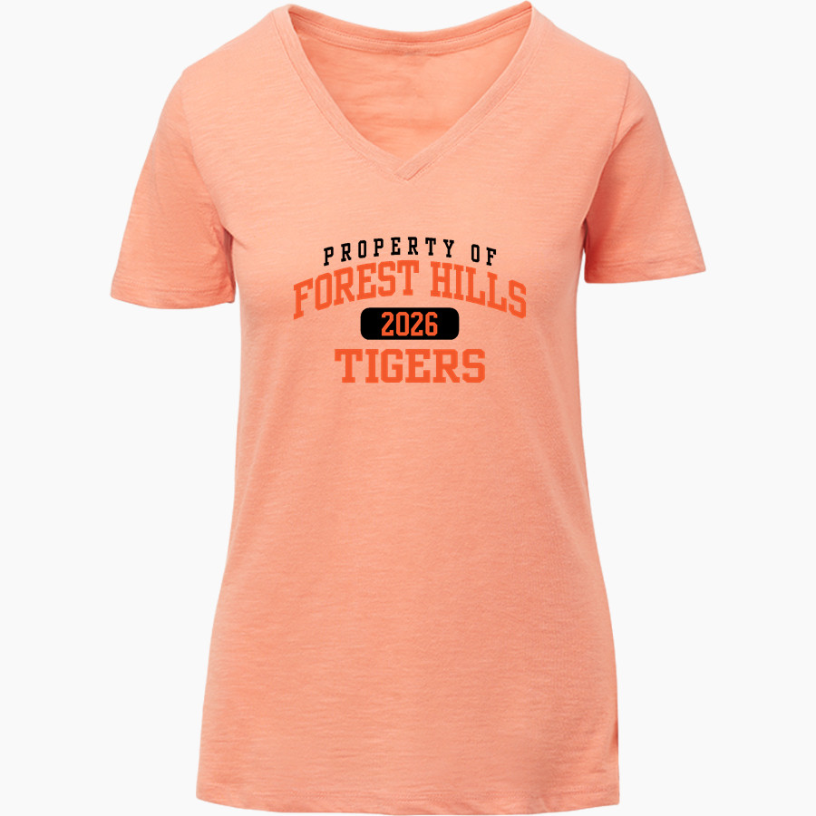 Forest Hills Tigers <span class="pdp-name-mascot">Forest Hills Tigers</span> MV Sport Women's Vera Ringspun Slub V-Neck Tee