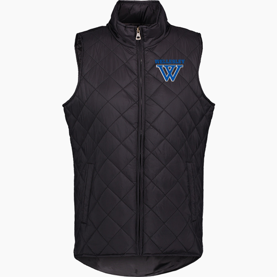 Wellesley College Sideline Store <span class="pdp-name-mascot">Wellesley Blue</span> MV Sport Weatherproof Vintage Women's Diamond Quilt Vest