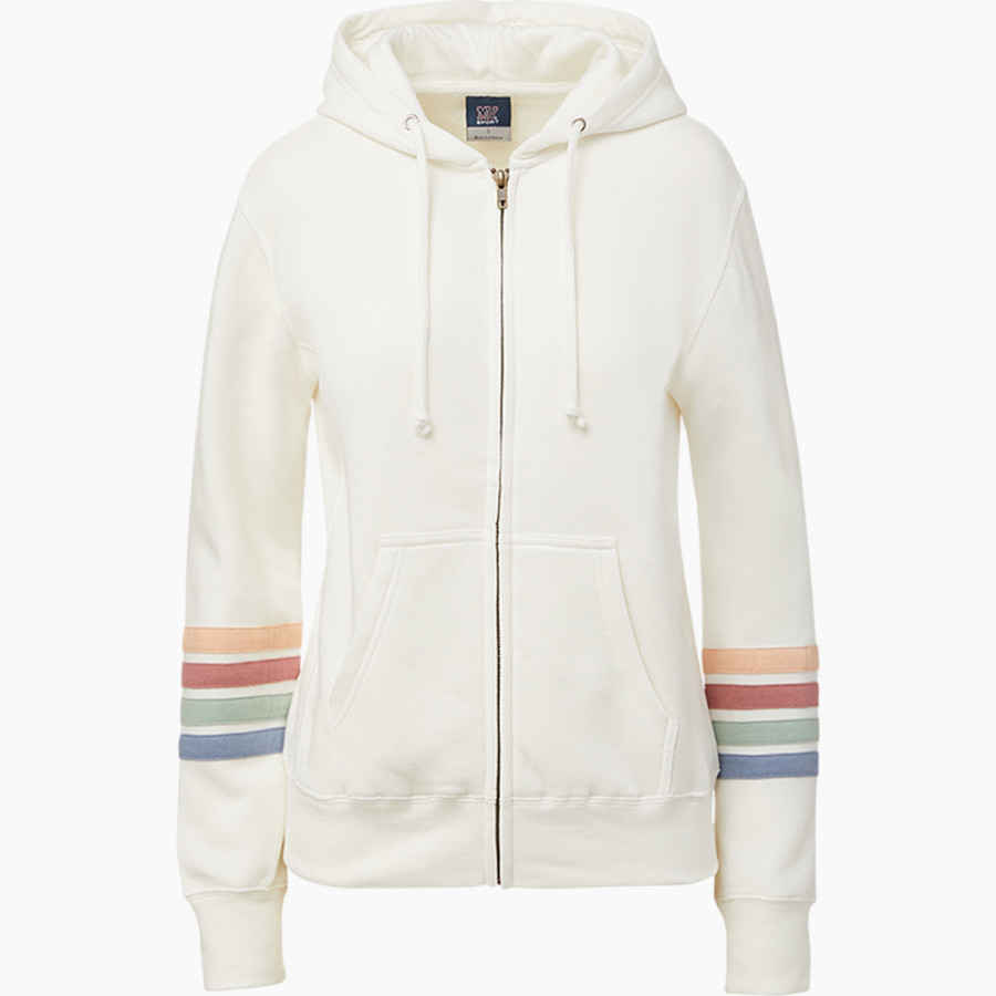 ATHENS HIGH SCHOOL BULLDOGS MV Sport Women's Naamah Multi Sleeve Stripe Full Zip Hoodie