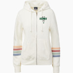 BOLES HIGH SCHOOL HORNETS MV Sport Women's Naamah Multi Sleeve Stripe Full Zip Hoodie Front Thumbnail