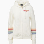 Otterbein University Cardinals MV Sport Women's Naamah Multi Sleeve Stripe Full Zip Hoodie Front Thumbnail