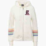 BERTHOUD HIGH SCHOOL SPARTANS MV Sport Women's Naamah Multi Sleeve Stripe Full Zip Hoodie Front Thumbnail