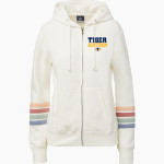 TROUP HIGH SCHOOL TIGERS <span class="pdp-name-mascot">TROUP TIGERS</span> MV Sport Women's Naamah Multi Sleeve Stripe Full Zip Hoodie Front Thumbnail