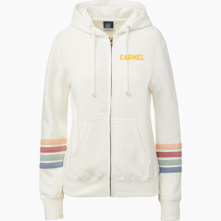 MV Sport Women's Naamah Multi Sleeve Stripe Full Zip Hoodie