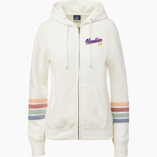 MV Sport Women's Naamah Multi Sleeve Stripe Full Zip Hoodie