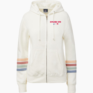 MV Sport Women's Naamah Multi Sleeve Stripe Full Zip Hoodie