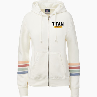 MV Sport Women's Naamah Multi Sleeve Stripe Full Zip Hoodie