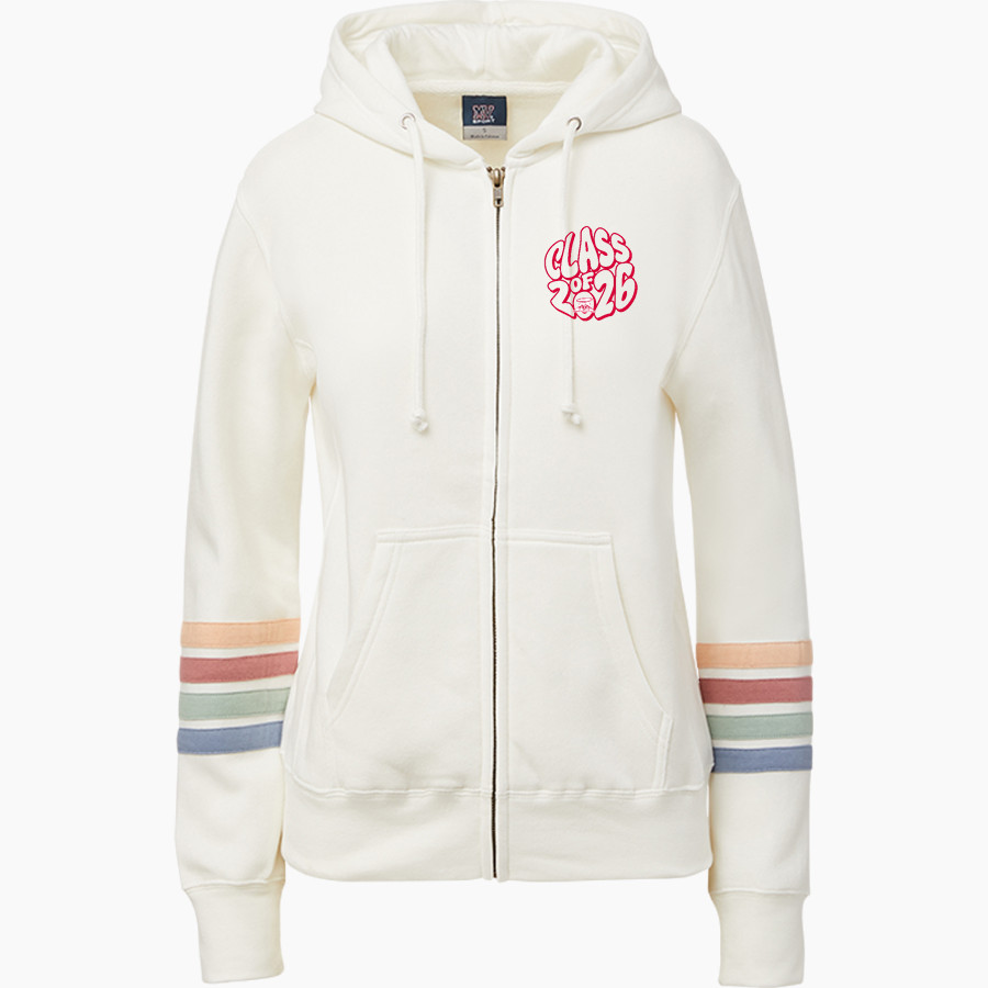 SAINT ANSGAR HIGH SCHOOL SAINTS <span class="pdp-name-mascot">SAINT ANSGAR SAINTS</span> MV Sport Women's Naamah Multi Sleeve Stripe Full Zip Hoodie