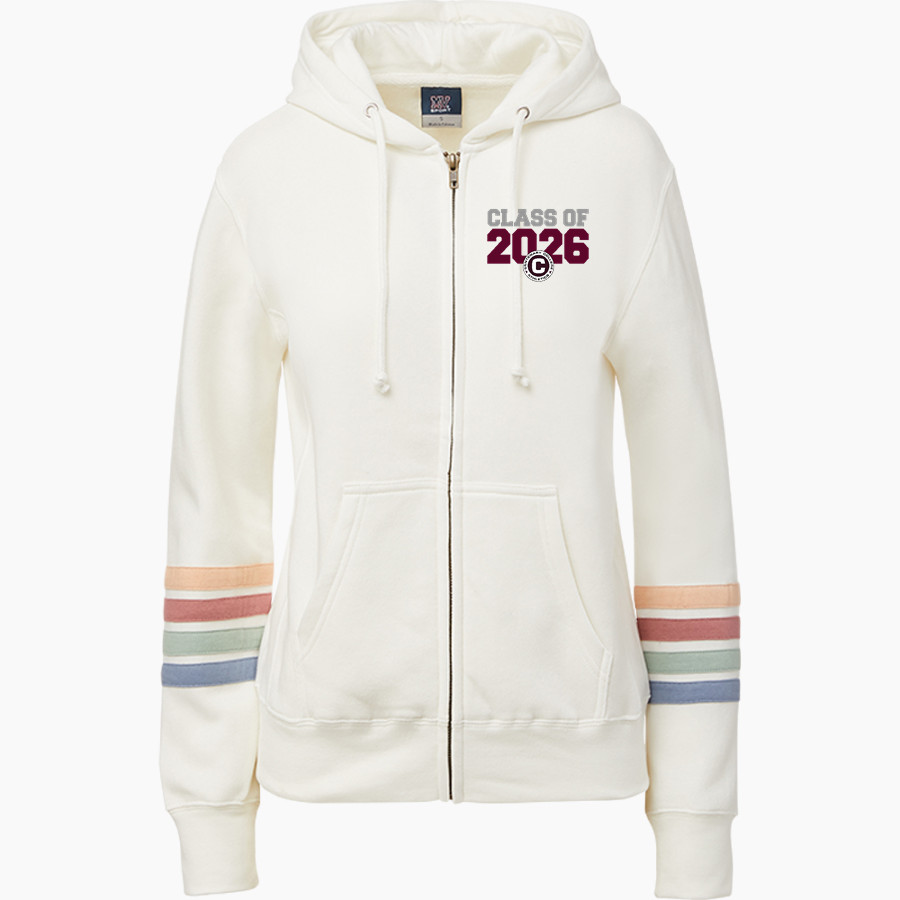 Centenary Gents <span class="pdp-name-mascot">Centenary Gents</span> MV Sport Women's Naamah Multi Sleeve Stripe Full Zip Hoodie