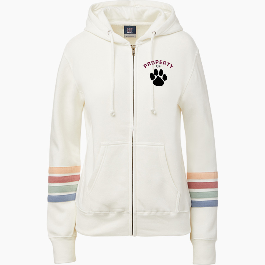 Peachtree Panthers <span class="pdp-name-mascot">Peachtree Academy Panthers</span> MV Sport Women's Naamah Multi Sleeve Stripe Full Zip Hoodie