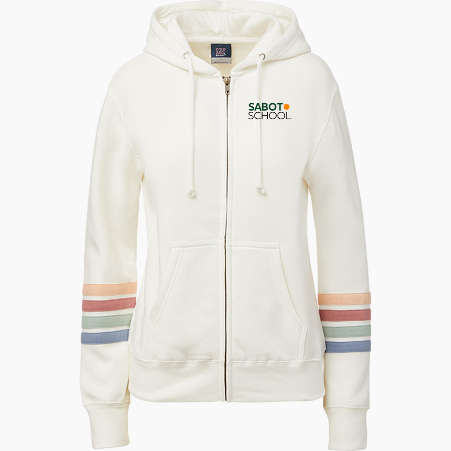 Sabot School Sabot School <span class="pdp-name-mascot">STONY POINT SCHOOL</span> MV Sport Women's Naamah Multi Sleeve Stripe Full Zip Hoodie