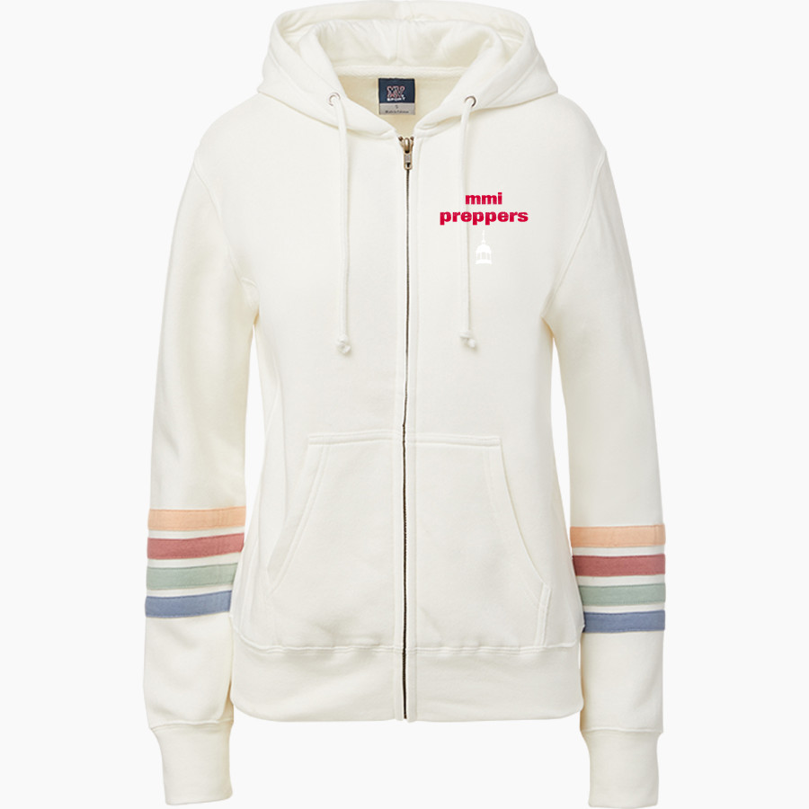 MMI PREPARATORY SCHOOL PREPPERS <span class="pdp-name-mascot">MMI PREPARATORY PREPPERS</span> MV Sport Women's Naamah Multi Sleeve Stripe Full Zip Hoodie