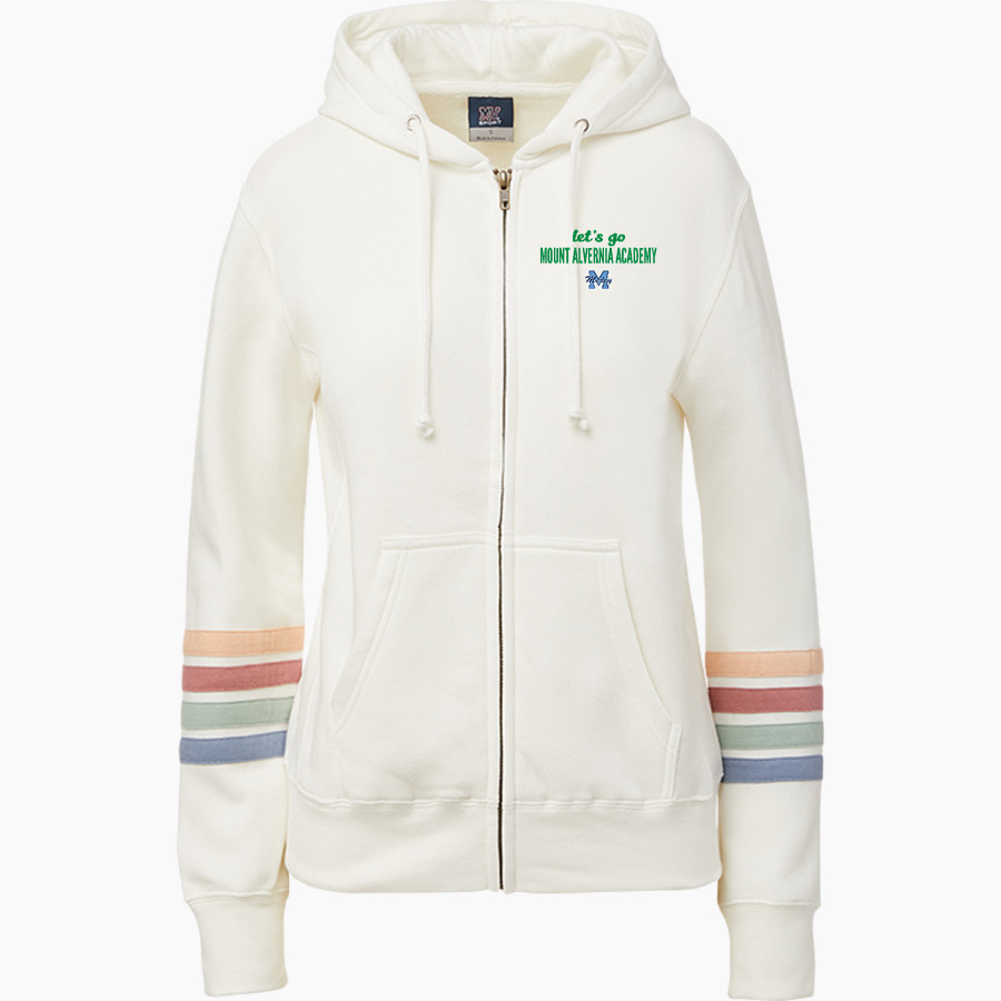 Mount Alvernia Academy Hawks <span class="pdp-name-mascot">Mount Alvernia Academy Hawks</span> MV Sport Women's Naamah Multi Sleeve Stripe Full Zip Hoodie