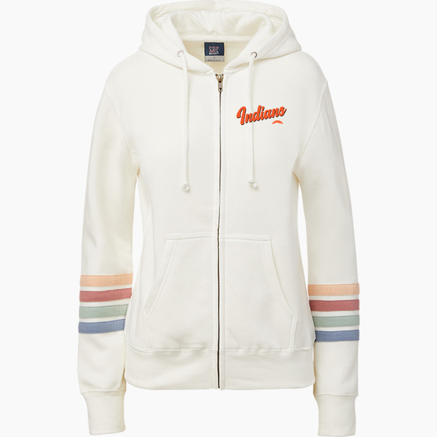 Roseburg Indians <span class="pdp-name-mascot">Roseburg Indians</span> MV Sport Women's Naamah Multi Sleeve Stripe Full Zip Hoodie