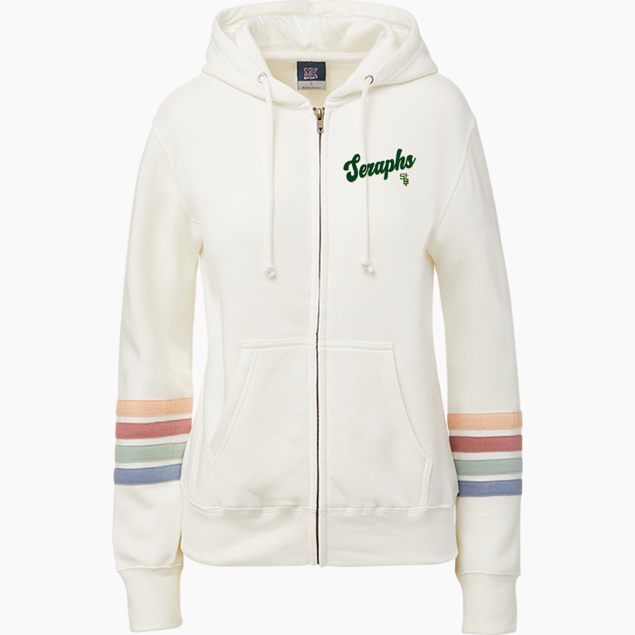 SAINT BONAVENTURE HIGH SCHOOL SERAPHS <span class="pdp-name-mascot">SAINT BONAVENTURE SERAPHS</span> MV Sport Women's Naamah Multi Sleeve Stripe Full Zip Hoodie
