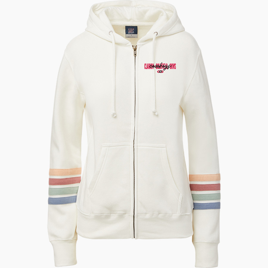CLARION-GOLDFIELD-DOWS HIGH SCHOOL COWBOYS <span class="pdp-name-mascot">CLARION - GOLDFIELD COWBOYS</span> MV Sport Women's Naamah Multi Sleeve Stripe Full Zip Hoodie