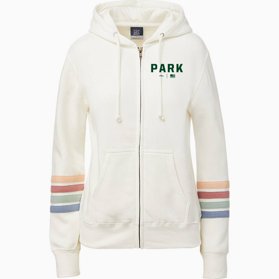 Park Roadrunners <span class="pdp-name-mascot">Park Roadrunners</span> MV Sport Women's Naamah Multi Sleeve Stripe Full Zip Hoodie