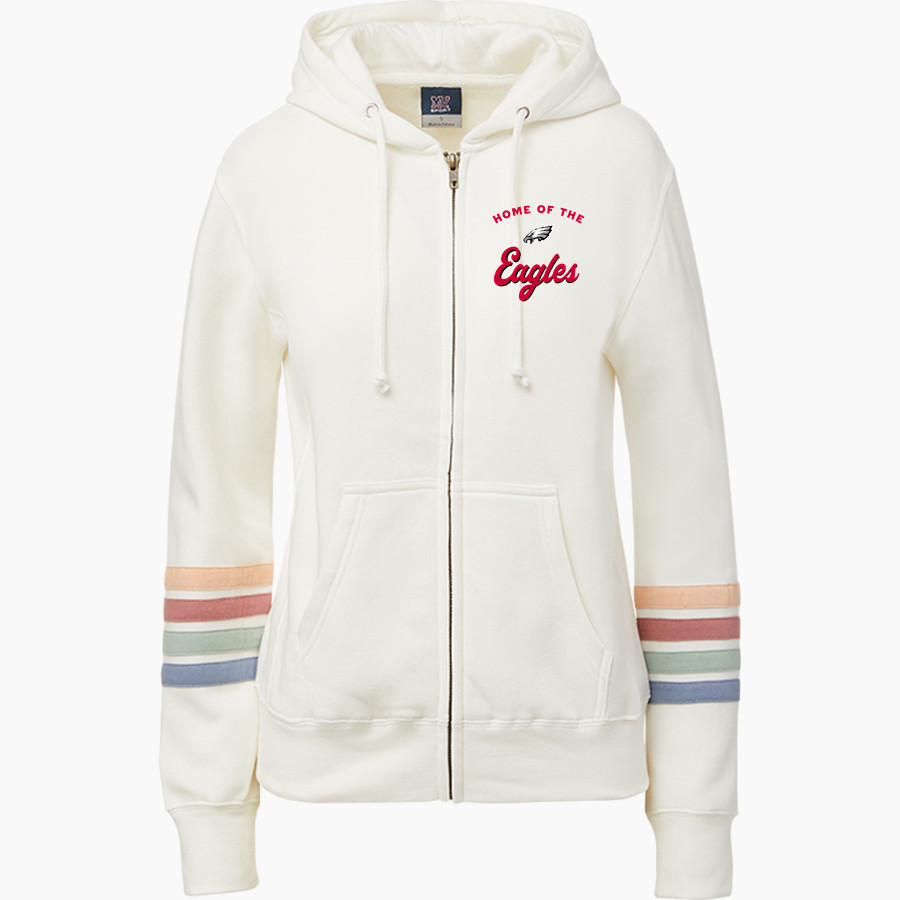 LEAKEY HIGH SCHOOL EAGLES <span class="pdp-name-mascot">LEAKEY EAGLES</span> MV Sport Women's Naamah Multi Sleeve Stripe Full Zip Hoodie