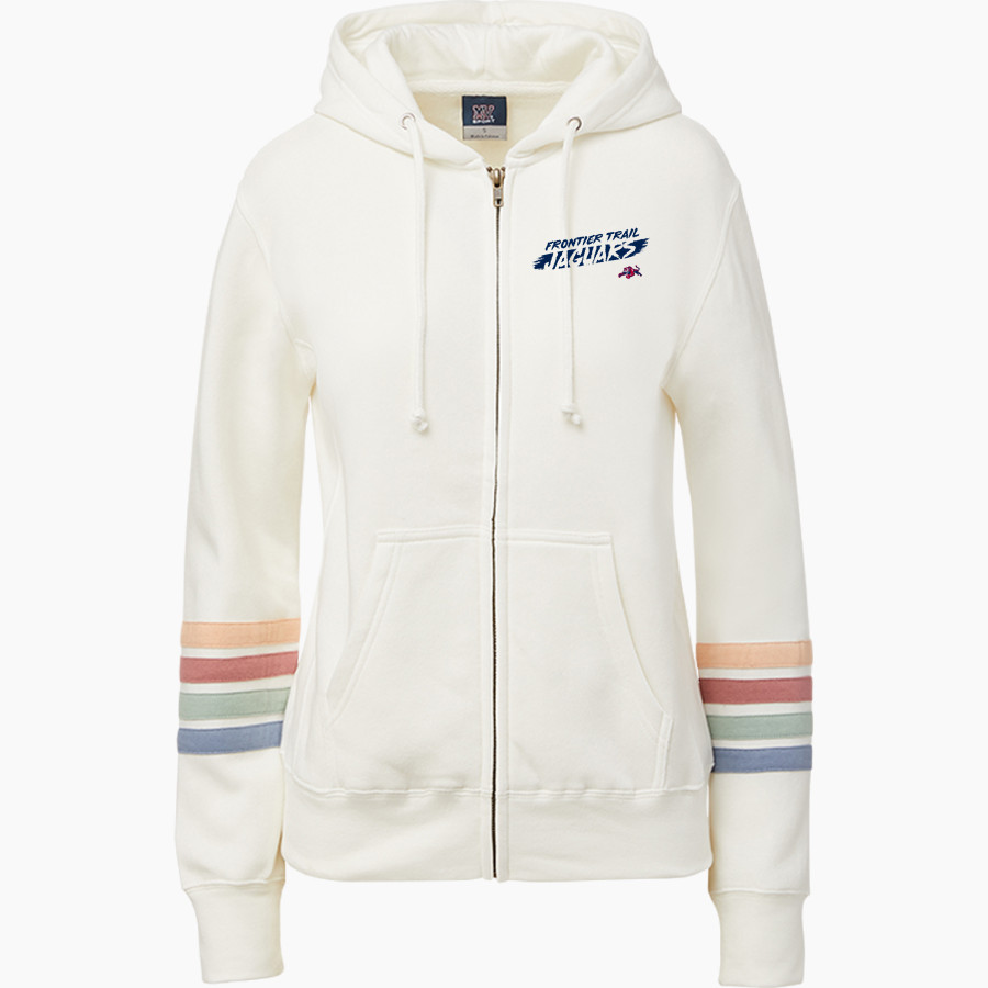 Frontier Trail Jaguars <span class="pdp-name-mascot">Frontier Trail Jaguars</span> MV Sport Women's Naamah Multi Sleeve Stripe Full Zip Hoodie