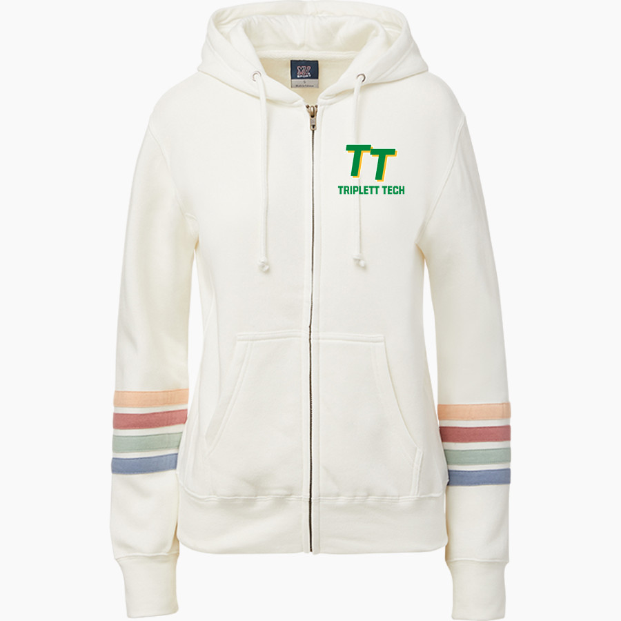 Triplett Tech <span class="pdp-name-mascot">Triplett Business and Technical Institute</span> MV Sport Women's Naamah Multi Sleeve Stripe Full Zip Hoodie