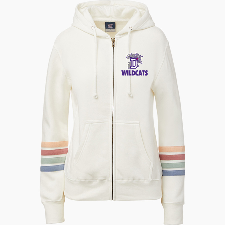 DULUTH HIGH SCHOOL WILDCATS <span class="pdp-name-mascot">DULUTH WILDCATS</span> MV Sport Women's Naamah Multi Sleeve Stripe Full Zip Hoodie
