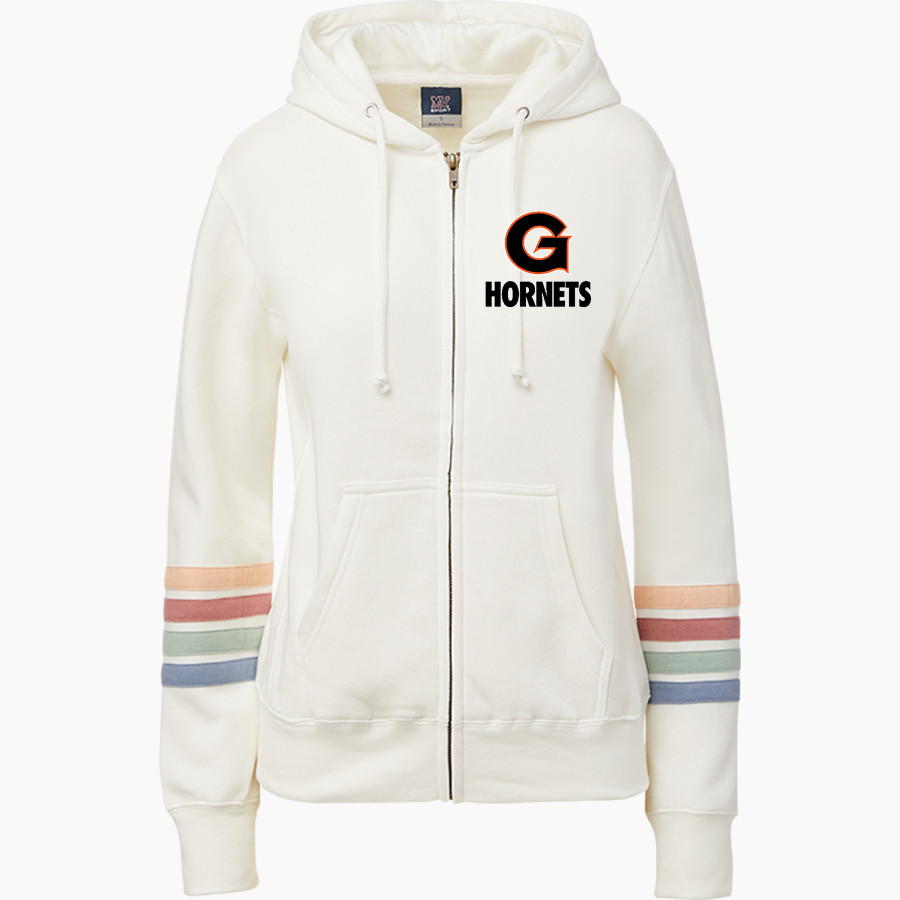 Giltner Hornets <span class="pdp-name-mascot">Giltner Hornets</span> MV Sport Women's Naamah Multi Sleeve Stripe Full Zip Hoodie