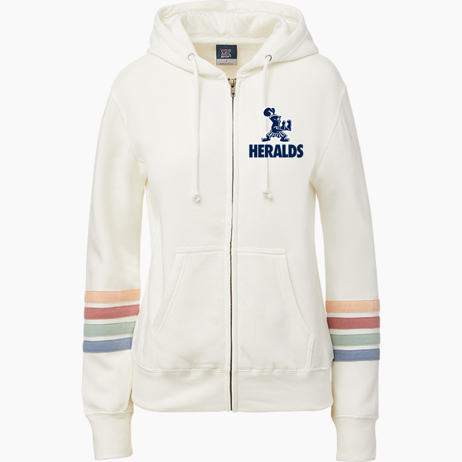SAINT JOHN HERALDS <span class="pdp-name-mascot">SAINT JOHN HERALDS</span> MV Sport Women's Naamah Multi Sleeve Stripe Full Zip Hoodie