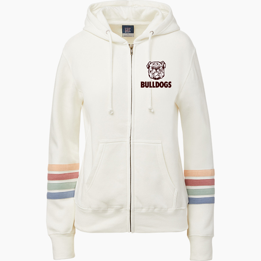 EAST PALESTINE HIGH SCHOOL BULLDOGS <span class="pdp-name-mascot">EAST PALESTINE BULLDOGS</span> MV Sport Women's Naamah Multi Sleeve Stripe Full Zip Hoodie