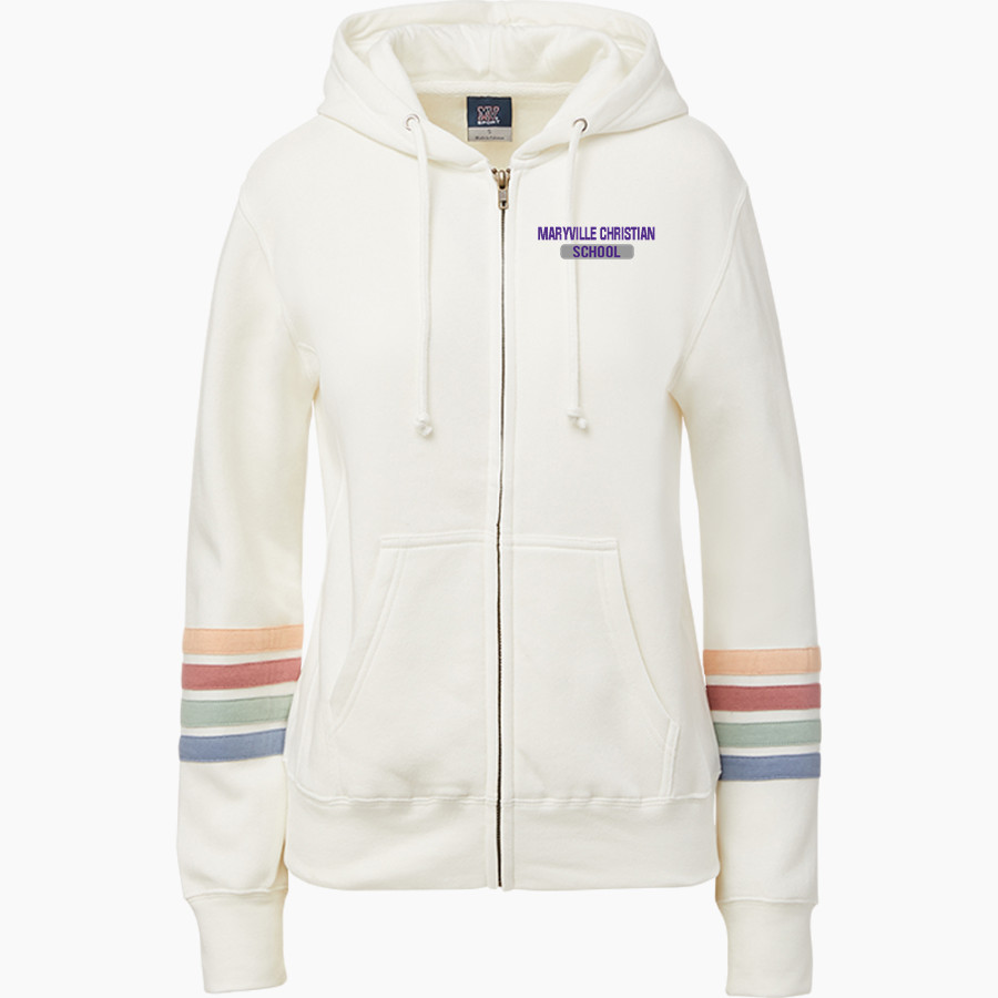 MARYVILLE CHRISTIAN SCHOOL EAGLES <span class="pdp-name-mascot">MARYVILLE CHRISTIAN EAGLES</span> MV Sport Women's Naamah Multi Sleeve Stripe Full Zip Hoodie